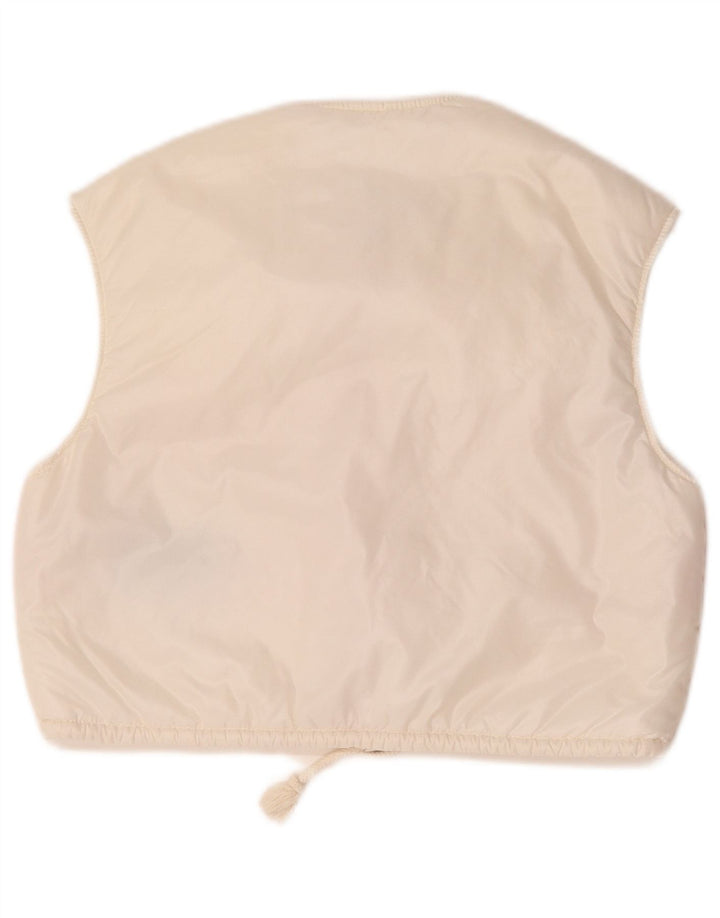 Colete acolchoado oversized vintage feminino EU 36 pequeno bloco branco