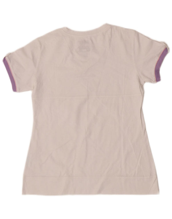 Camiseta feminina Champion 11-12 anos grande algodão colorblock branco