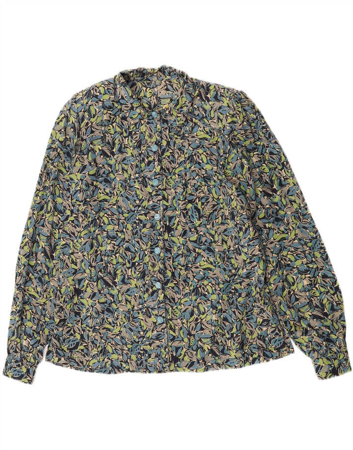 Blusa feminina vintage UK 14 verde médio