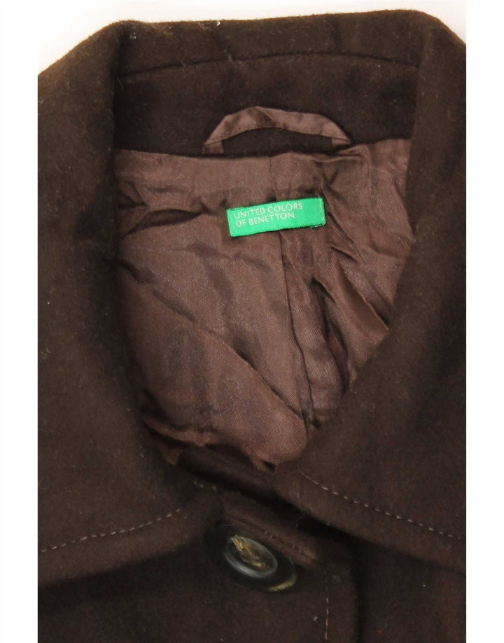 Sobretudo feminino Benetton IT 46 grande lã marrom