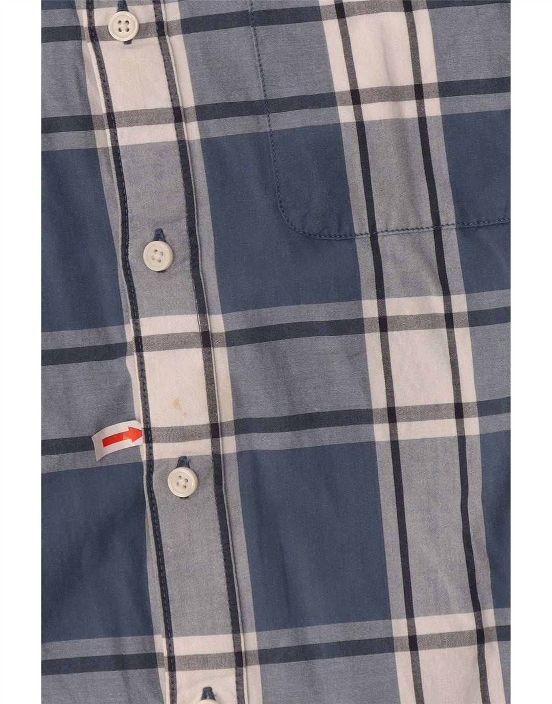 Camisa masculina Vans de manga curta Classic Fit XS azul xadrez