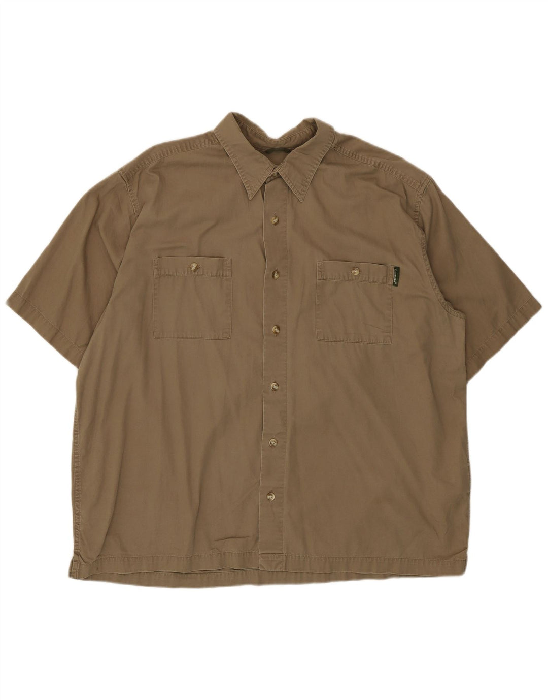 Camisa masculina de manga curta Eddie Bauer XL algodão bege
