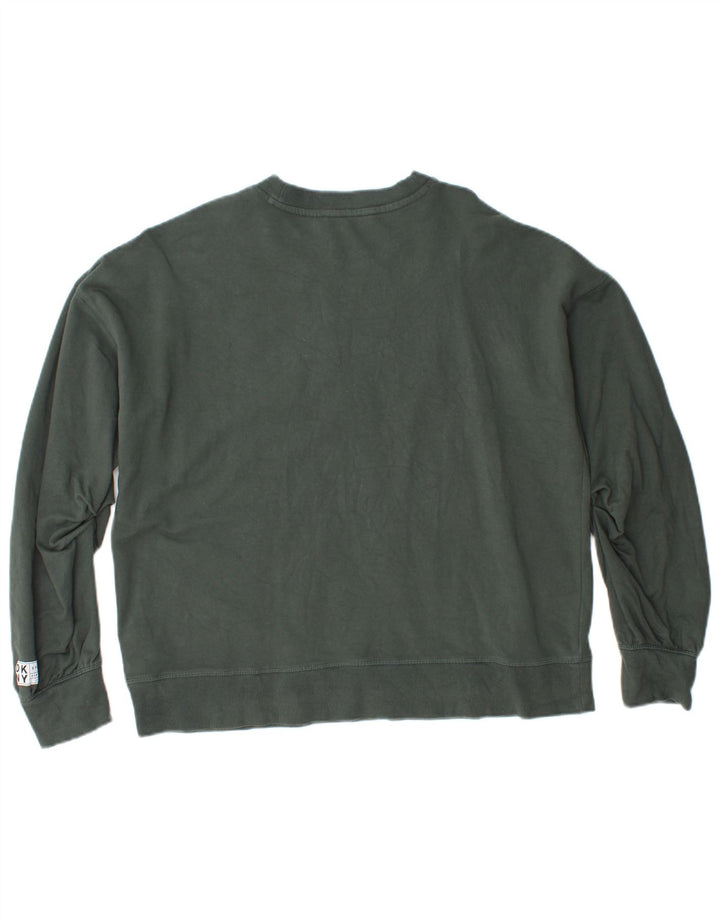 Suéter gráfico feminino DKNY UK 14 algodão verde médio
