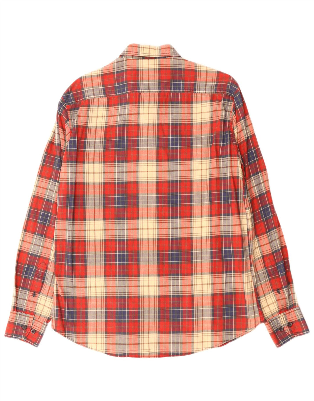 Camisa masculina Massimo Dutti grande xadrez vermelho algodão