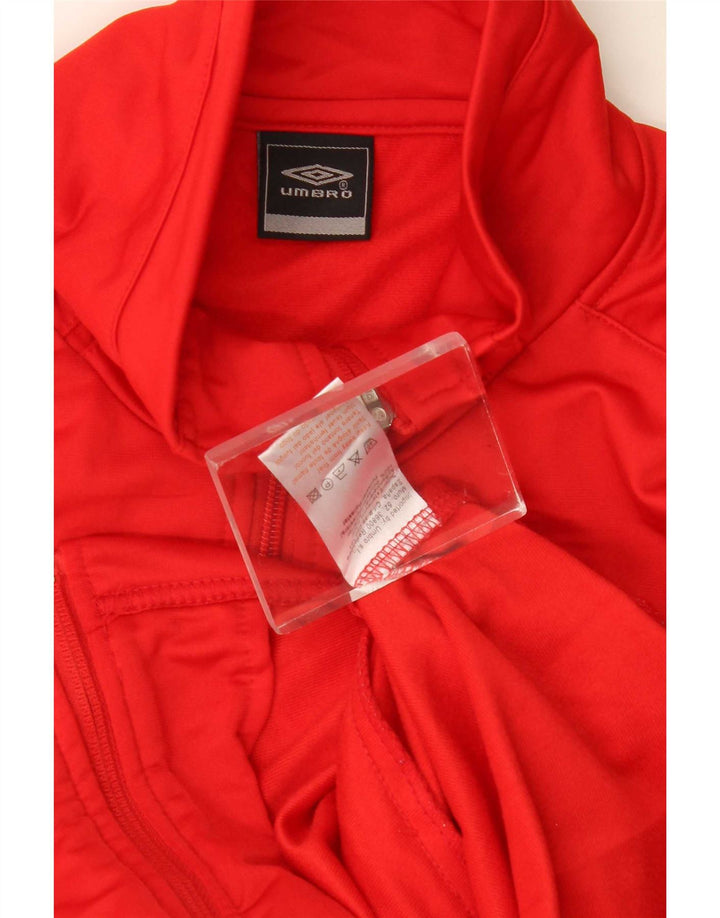 Umbro Mens Tracksuit Top Jacket Medium Red Colourblock Poliéster Esportes