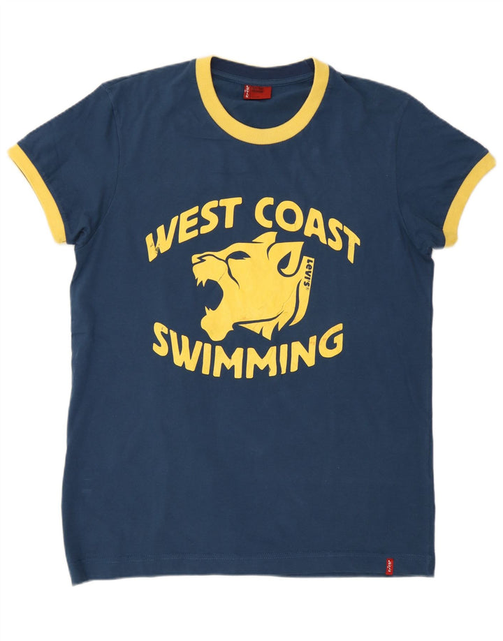 Camiseta gráfica masculina Levi's Top médio algodão azul marinho