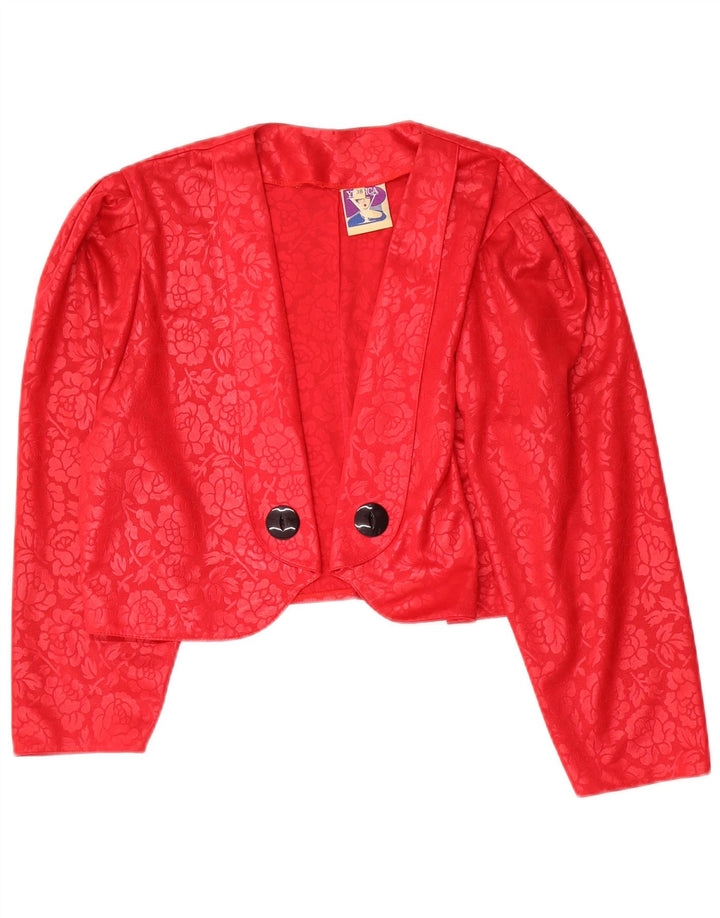 Bolero feminino C&A Top EU 38 poliéster floral vermelho médio