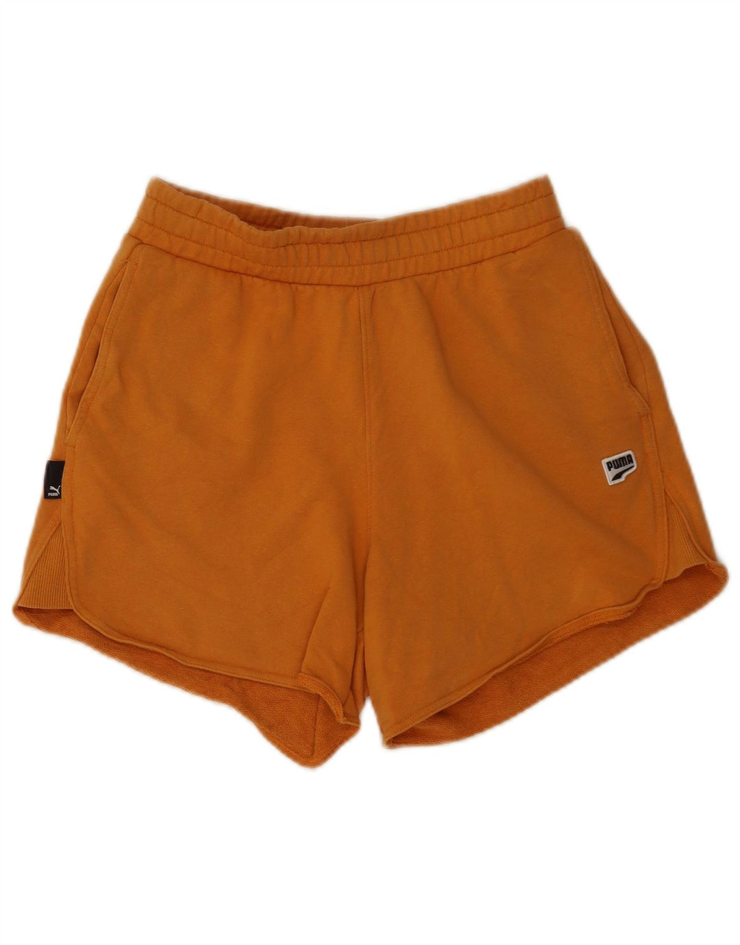 Shorts esportivos femininos PUMA UK 8 pequeno laranja