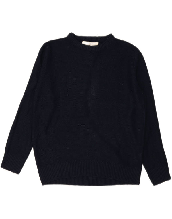 Zara Suéter feminino oversized com gola canoa Reino Unido 14 médio azul marinho