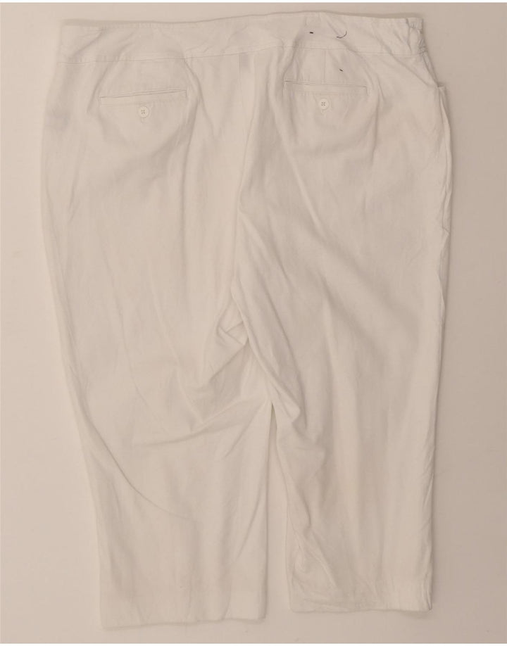 CHAPS Womens Straight Capri Trousers US 18 2XL W40 L22 White Cotton Vintage Chaps and Second-Hand Chaps from Messina Hembry 