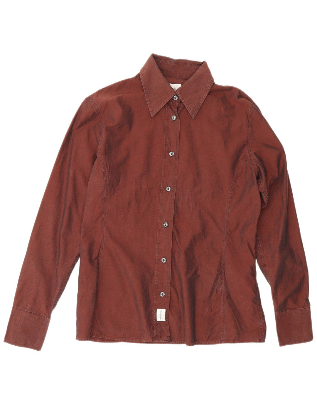 Camisa feminina CALVIN KLEIN JEANS Reino Unido 12 algodão médio Borgonha