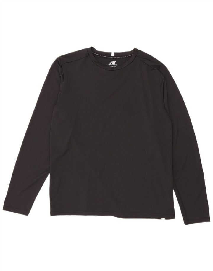 New Balance Masculino Top Manga Longa Grande Poliéster Preto