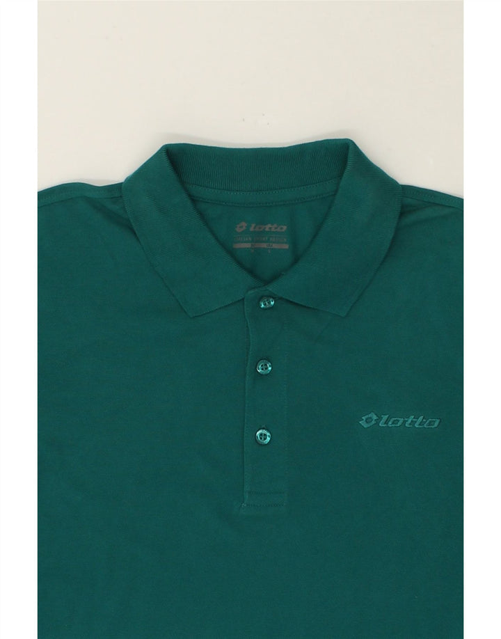 LOTTO Mens Polo Shirt   Medium Green Cotton Vintage Lotto and Second-Hand Lotto from Messina Hembry 