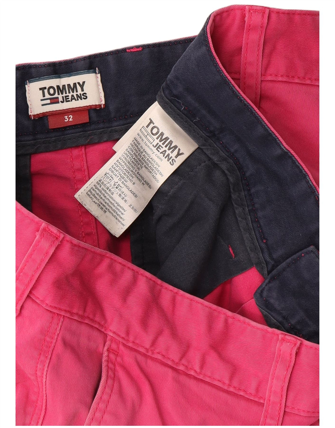 Tommy Hilfiger Mens Chino Shorts W32 Médio Algodão Rosa