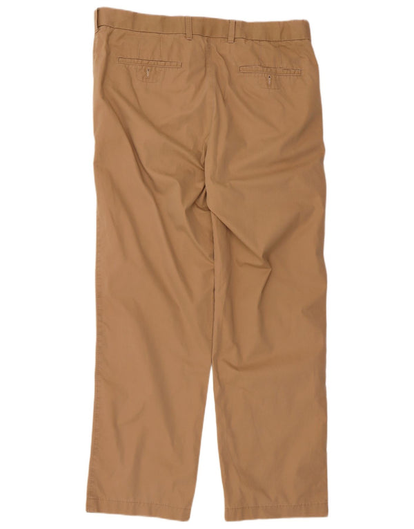 Calça chino reta masculina Marks & Spencer W36 L31 algodão bege