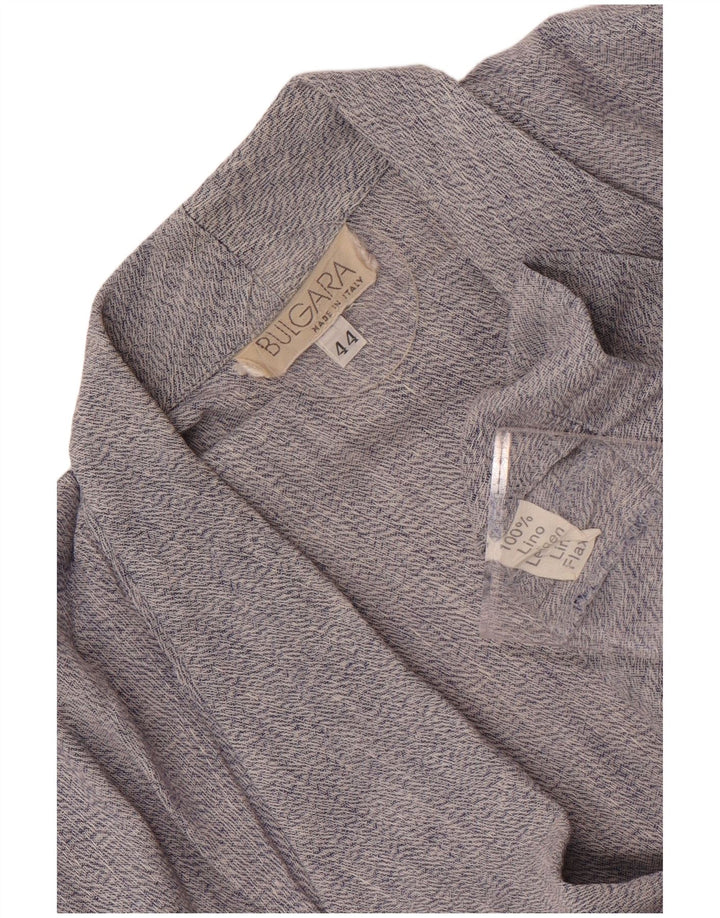 Jaqueta blazer feminina vintage grande com 1 botão IT 44 azul marinho médio