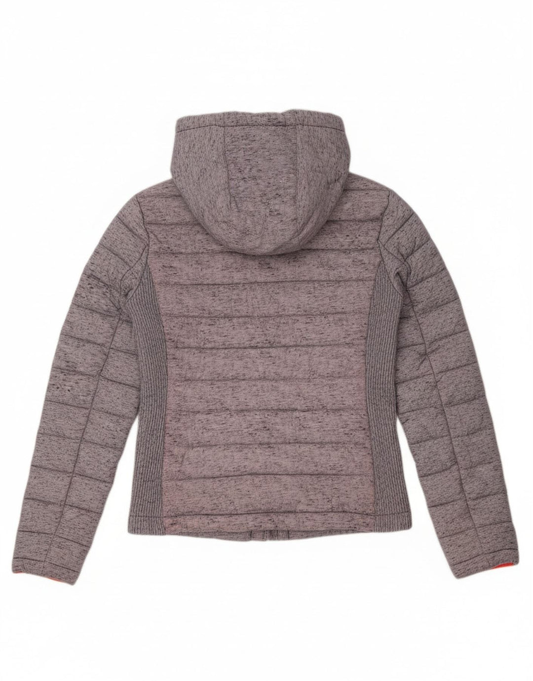 Jaqueta acolchoada com capuz feminina Superdry UK 8 XS cinza Colourblock poliéster