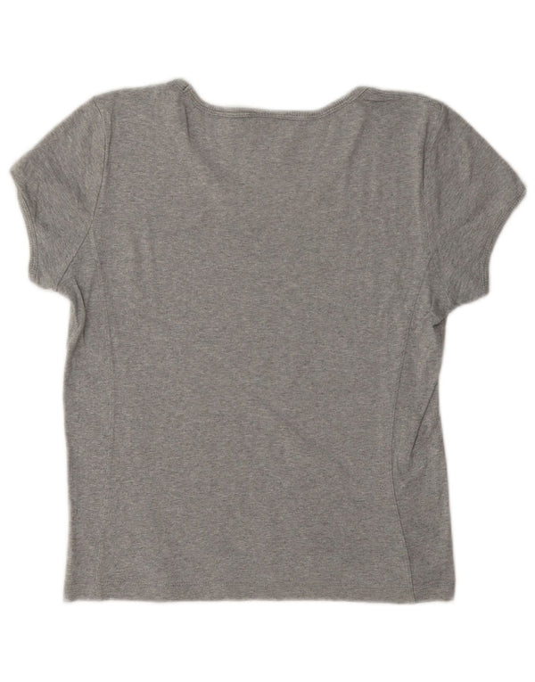 Camiseta Champion Girls Heritage Classics 11-12 Anos Grande Cinza