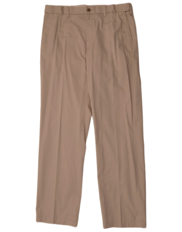 Calça chino reta masculina Marks & Spencer Blue Harbor W36 L33 bege