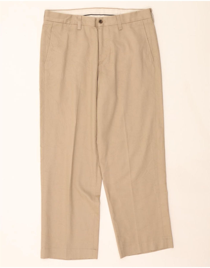 EDDIE BAUER Mens Straight Chino Trousers W34 L30 Beige Cotton Vintage Eddie Bauer and Second-Hand Eddie Bauer from Messina Hembry 
