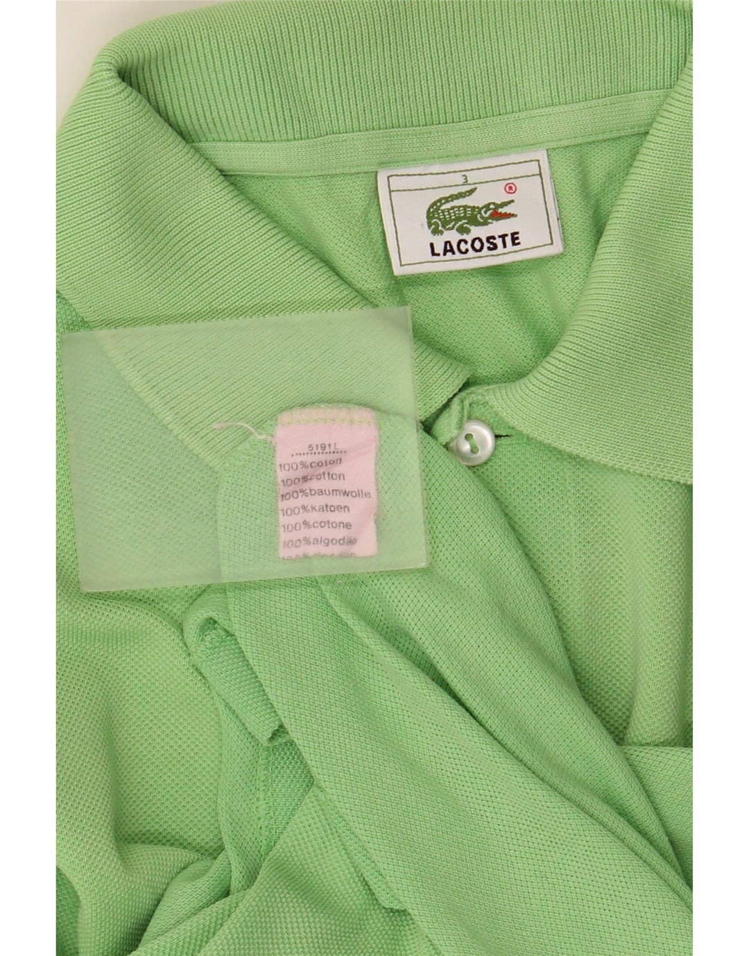Camisa polo masculina LACOSTE tamanho 3 pequeno algodão verde