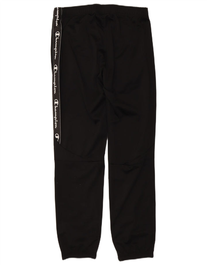 CHAMPION Calça esportiva masculina gráfica joggers grande poliéster preto