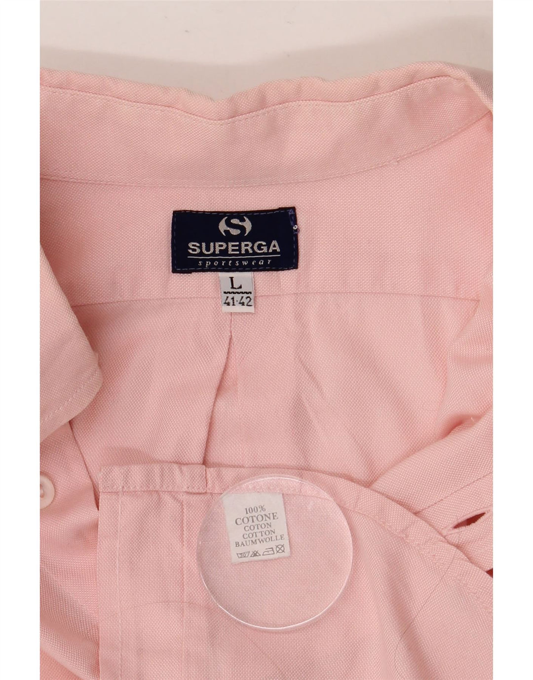 Camisa masculina SUPERGA tamanho 41/42 grande algodão rosa