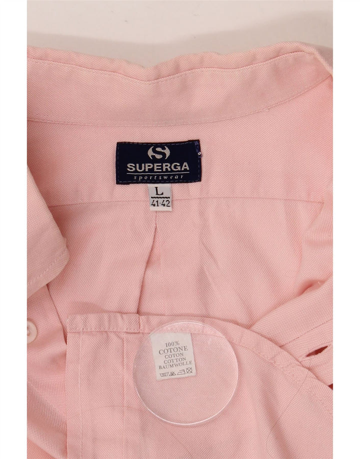 Camisa masculina SUPERGA tamanho 41/42 grande algodão rosa