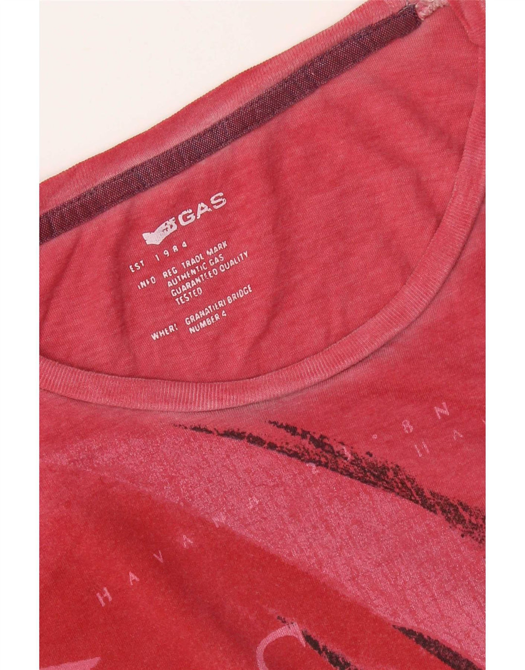 Camiseta gráfica masculina Gas Top grande vermelho