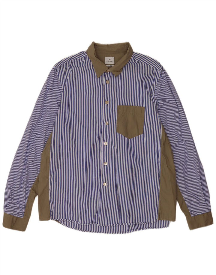 Camisa masculina Paul Smith Regular Fit 2XL azul colorblock algodão