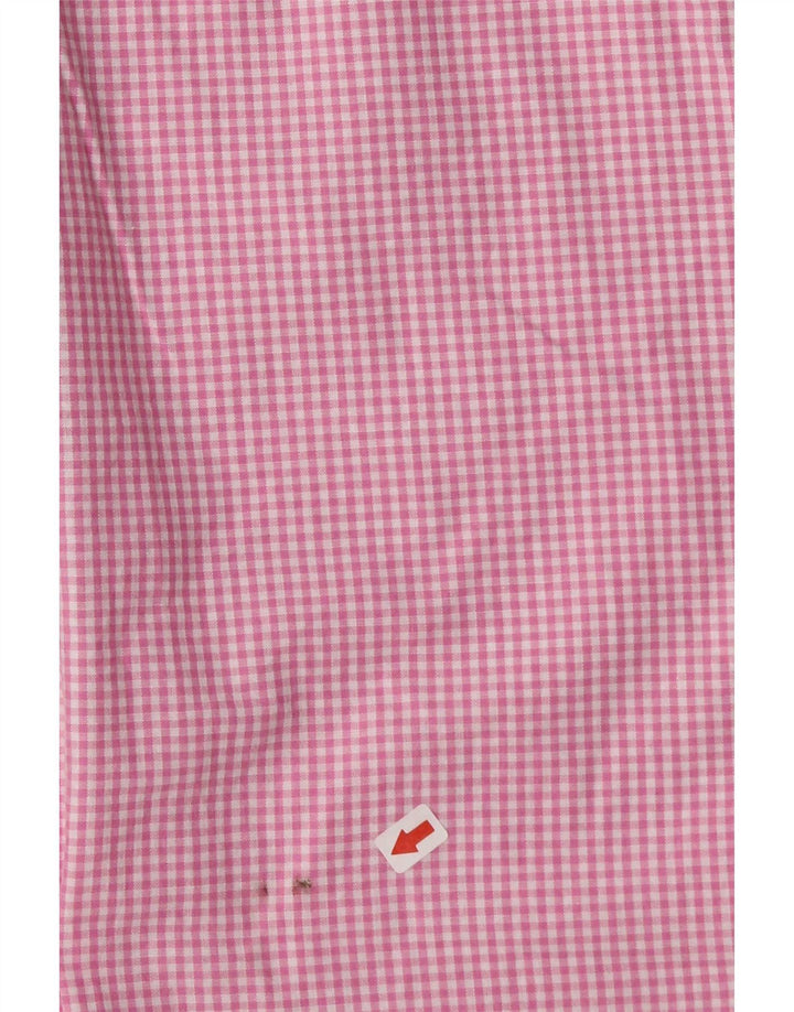 Camisa masculina de manga curta Chaps 2XL algodão guingão rosa