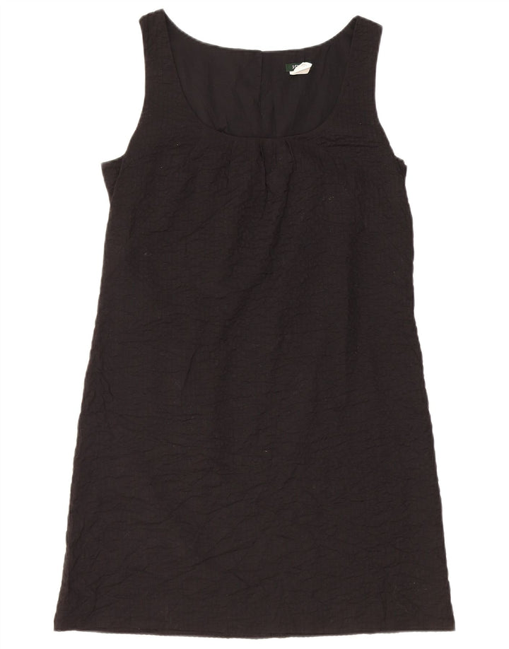 J. Crew Vestido feminino sem mangas em linha A EUA 6 algodão preto médio