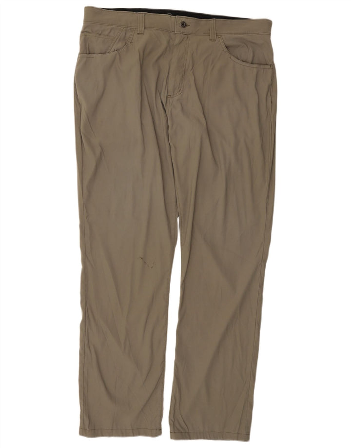 Calça casual reta masculina Eddie Bauer W36 L32 cinza nylon