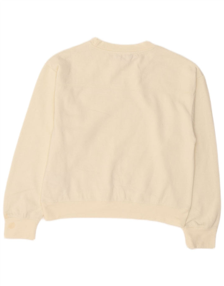 Zara moletom feminino jumper UK 14 médio off white poliéster