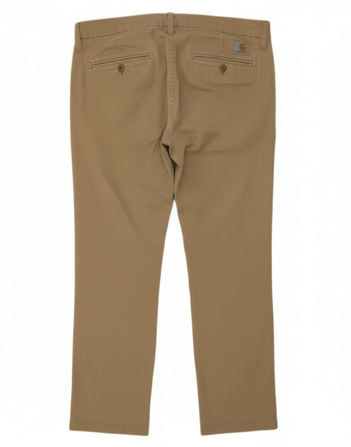 Calça chino feminina CARHARTT W31 L27 bege algodão clássico