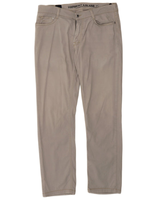 Calça casual slim masculina Harmont & Blaine IT 50 grande W34 L30 cinza