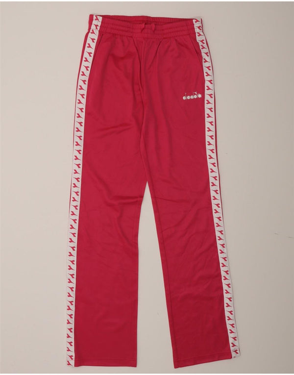 Calça de treino feminina Diadora UK 10 pequeno bloco colorido rosa