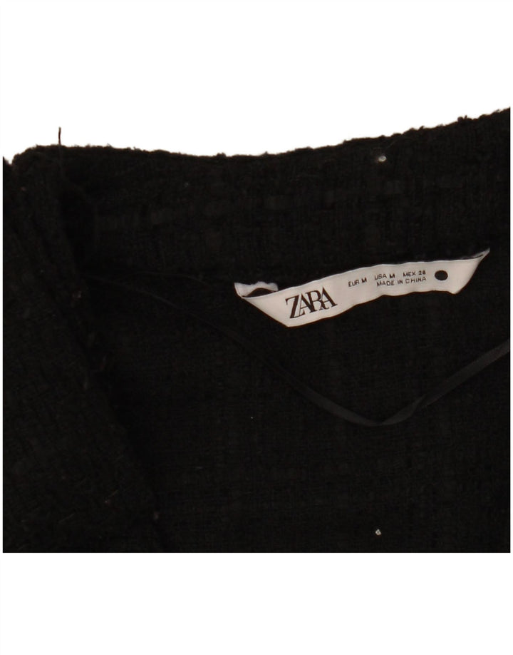 Suéter cardigã feminino Zara Longline Reino Unido 14 médio preto