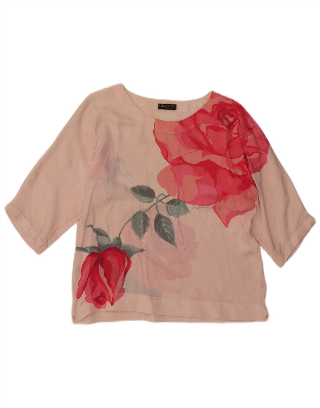 Blusa feminina Mario Pucci Cecconi transparente IT 44 médio rosa floral