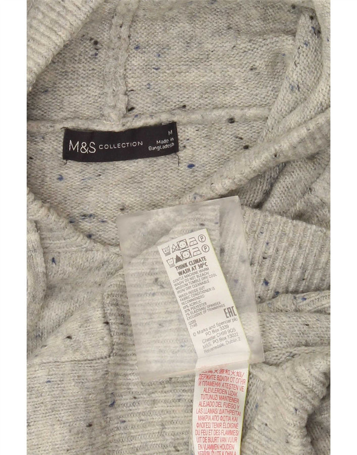 Suéter feminino com capuz Marks & Spencer Reino Unido 14 cinza médio manchado