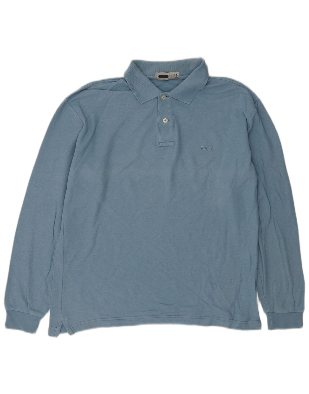 Camisa polo masculina Fila manga comprida IT 48 algodão azul médio