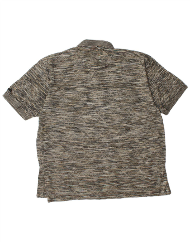 Camisa polo masculina IZOD grande algodão geométrico cinza