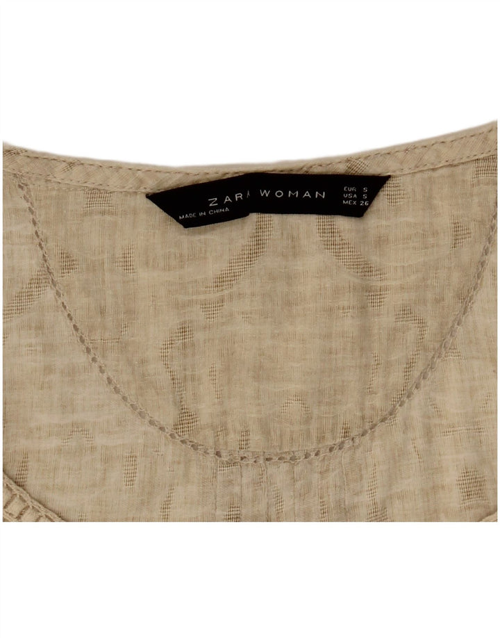 Zara Vestido Tenda Feminino Oversized Reino Unido 10 Pequeno Bege
