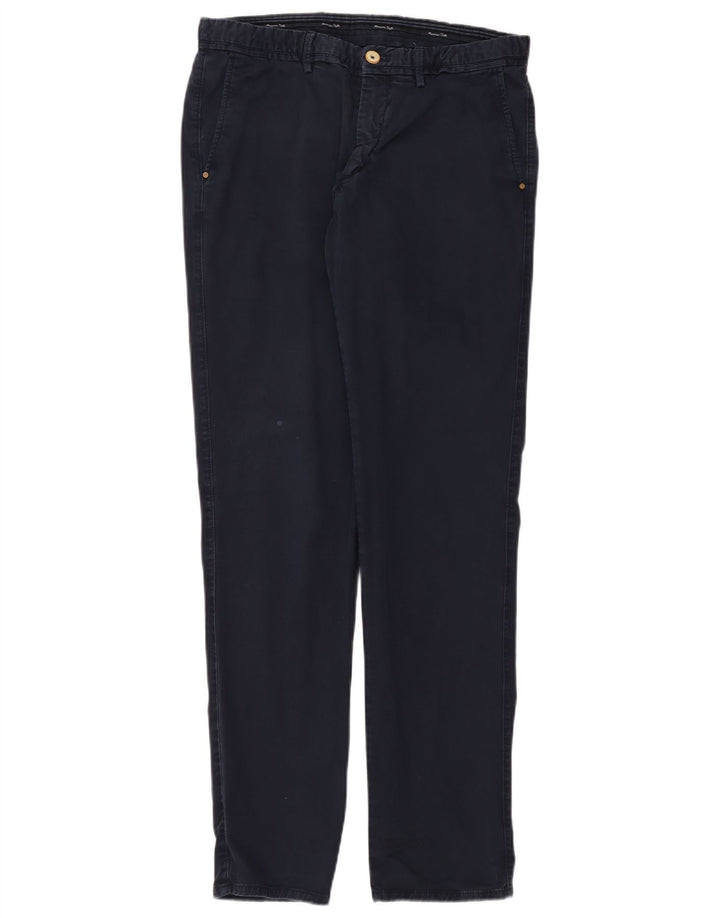 Calça Chino Masculina MASSIMO DUTTI Slim Fit UE 42 Grande W32 L34 Azul Marinho