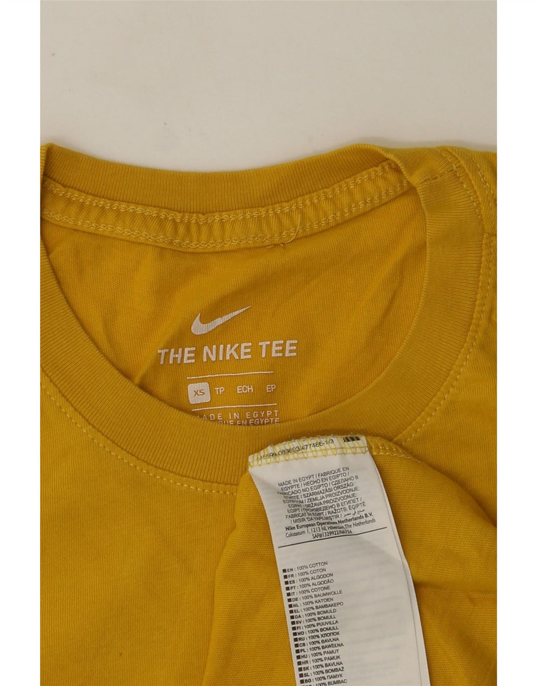 Camiseta gráfica masculina NIKE XS de algodão amarelo