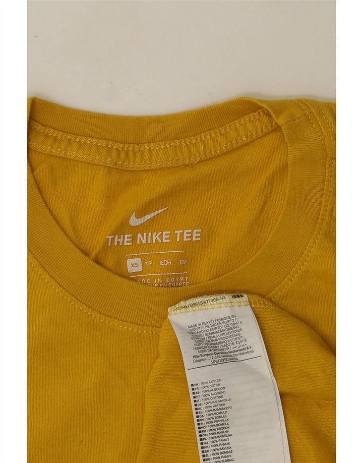 Camiseta gráfica masculina NIKE XS de algodão amarelo
