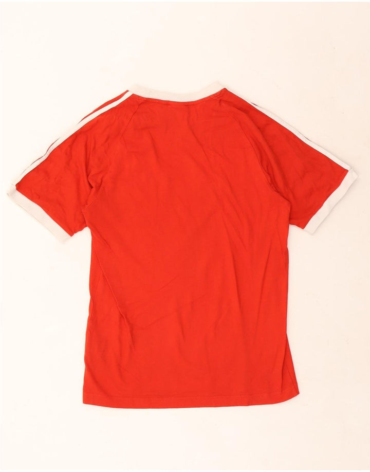 Adidas Mens T-Shirt Top Pequeno Algodão Vermelho