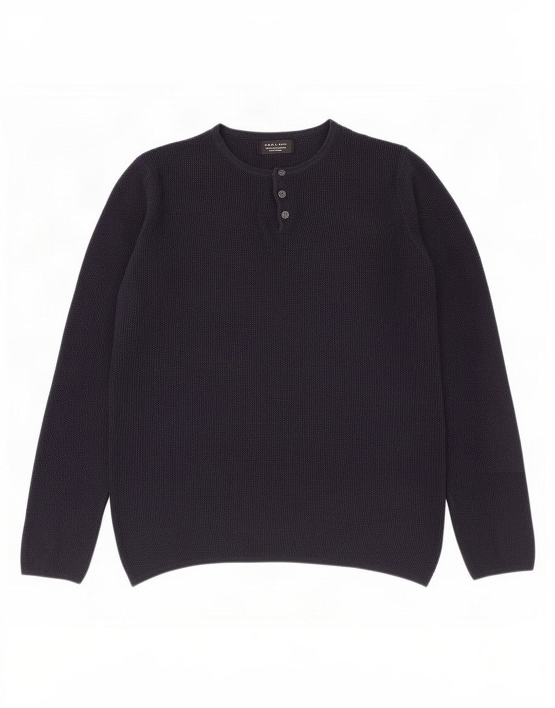 Zara Suéter masculino com gola com botão pequeno acrílico azul marinho