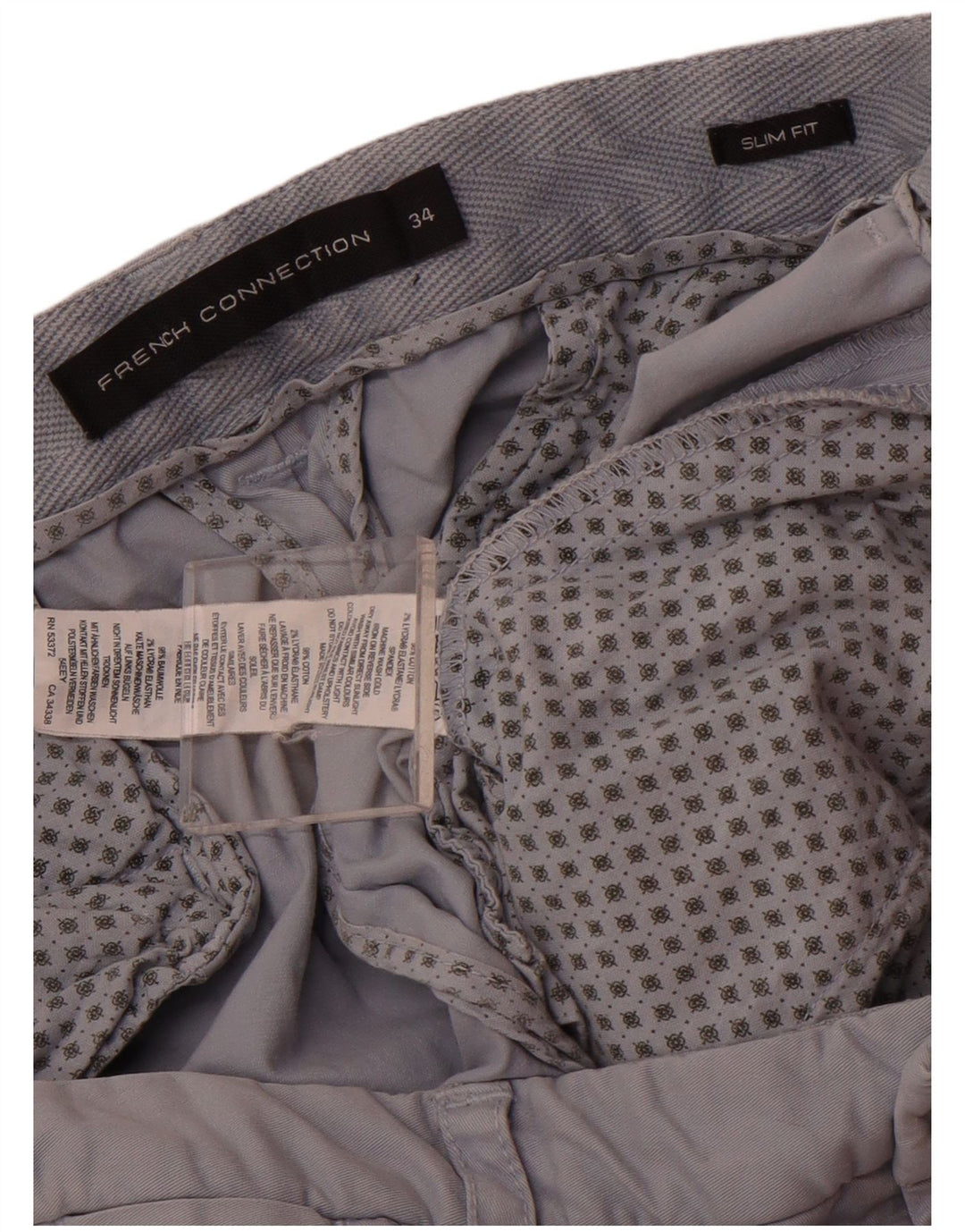 Calça Chino Masculina Slim Fit French Connection Tamanho 34 Algodão Azul