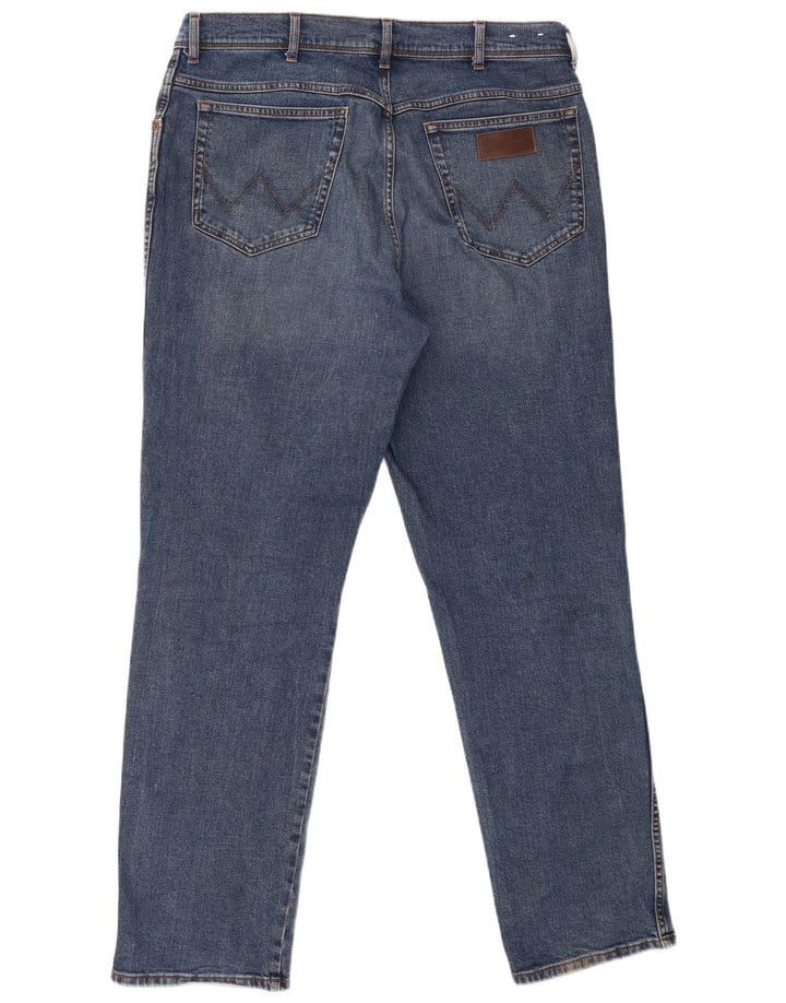 Wrangler Mens Straight Jeans W40 L34 Azul Algodão